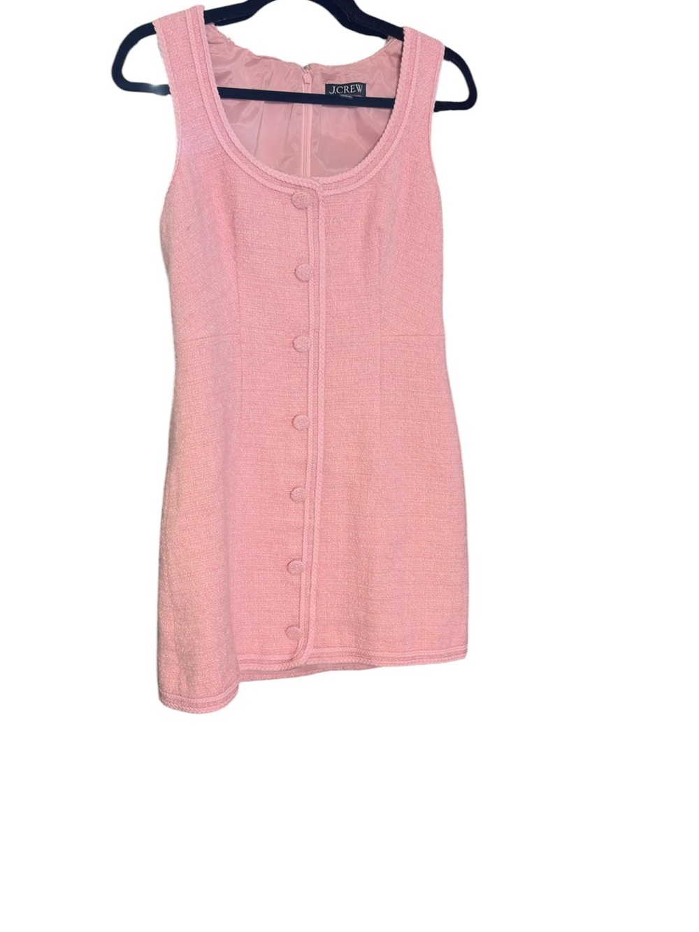 J. Crew Light Pink Sleeveless Button-Front Knit Tank Dress sz 4